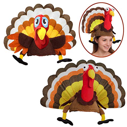 Product Cover Spooktacular Creations 2 Turkey Hats for Happy Thanksgiving Party Costume, Outfit, Dress, Decorations.