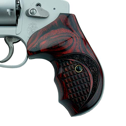 Product Cover Altamont - S&W J Round Revolver Grips - Bateleur - Real Wood Gun Grips fit Smith & Wesson J Frame Round Butt .38 Special and 9mm Revolvers - Made in USA - Rosewood - Crocback