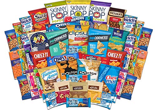 Product Cover Ultimate Snack Assortment Care Package - Chips, Crackers, Cookies, Nuts, Bars - School, Work, Military or Home (50 Pack)