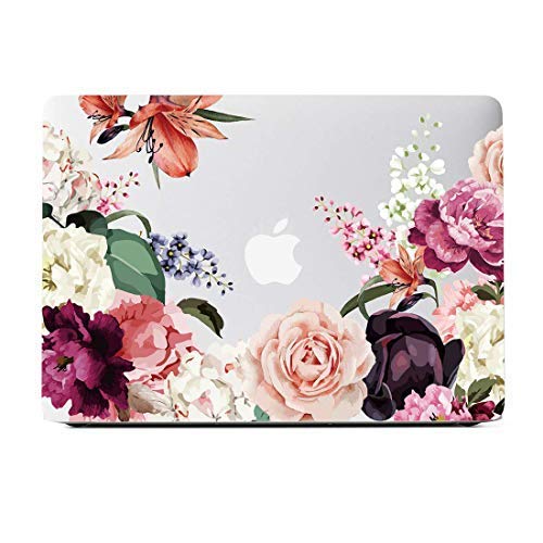 Product Cover Lapac MacBook Pro 13 Case, Rose Flower Hard Shell Clear Case for Model A1502/A1425 (Retina, 13 inch, Early 2015/2014/2013/Late2012), NO CD ROM, NO Touch Bar
