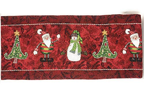 Product Cover Tache Here Comes Santa Claus Antique Vintage Christmas Eve Traditional Holiday Season Red Decorative Woven Tapestry Table Runners, 13x90
