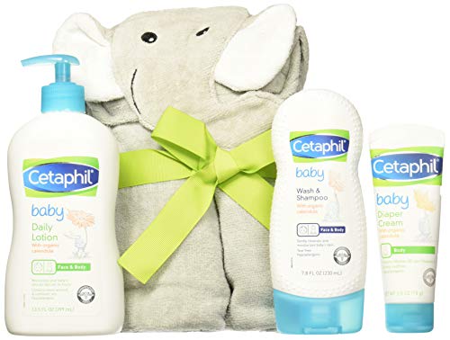 Product Cover Cetaphil Baby Sensitive Skin Bath Time Essentials Gift Set with Elephant Hoodie Towel