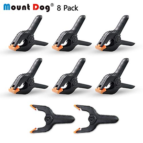 Product Cover MOUNTDOG Backdrop Spring Clamps 4.5 Inch 8 Pack Adjustable Heavy Duty Clip for Muslin/Paper Photo Studio Backdrop Stand kit Photography Background Support