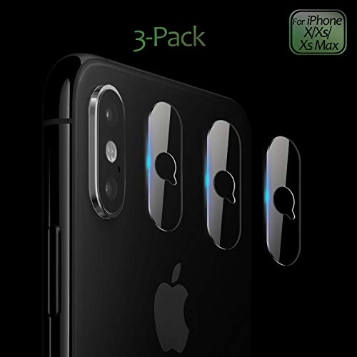 Product Cover JingooBon Camera Lens Protectors Compatible with iPhone Xs Max/Xs/X [3 Pack], Ultra Thin High Definition Tempered Glass Screen Protector, Bubble-Free Anti-Scratch Super Clear for iPhone X/Xs/Xs Max