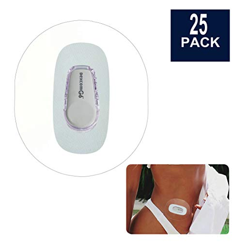 Product Cover HiBell 25-Pack Dexcom G6 CGM Patches, Pre Cut Clear Waterproof Adhesive Patches, Hypoallergenic Tape, Dexcom CGM Sensor Protection Stickers