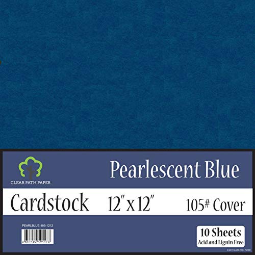 Product Cover Pearl Shimmer Metallic Blue Cardstock - 12 x 12 inch - 105Lb Cover - 10 Sheets