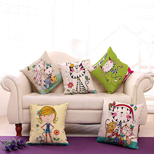 Product Cover swasiya TM Jute Cushion Cover (Multicolour,16x16)-Set of 5