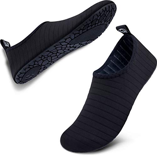 Product Cover SIMARI Womens and Mens Water Shoes Quick-Dry Barefoot for Beach Swim Surf Yoga Exercise SWS001 Black 7-8
