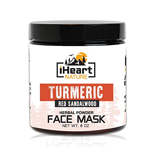 Product Cover Turmeric Face Mask (DIY Powder with Organic Fenugreek Red Sandalwood) Clears Pores Brightens Skin (Anti-Aging Natural Herbal Cleansing Ayurvedic Mud) Secret Indian Clay Facial Mask