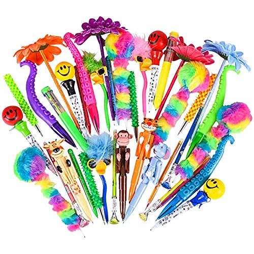 Product Cover Kicko Pen Assortment - Pack of 24 of Character Pen, Art Activity, Birthday Present, Christmas Rewards, Pen Collections, Party Prizes, Pinata, Motivational Writing Tools, Classroom Activity Award
