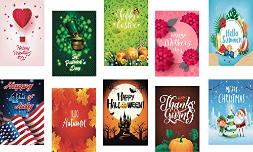 Product Cover BeautifulLife Seasonal Garden Flags Set of 10 Bright and Shine - 10 Pack 12x18 inch Small Holiday Yard Flags - Double Sided Design for All Seasons and Holidays Durable Material