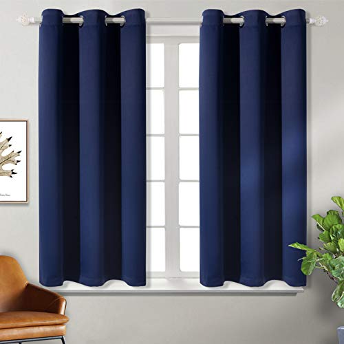 Product Cover BGment Blackout Curtains for Bedroom - Grommet Thermal Insulated Room Darkening Curtains for Living Room, Set of 2 Panels (38 x 45 Inch, Navy Blue)