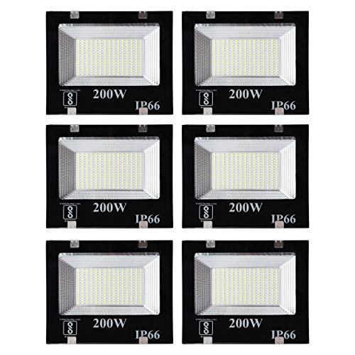 Product Cover Gesto 200 Watt Ultra Thin Slim Ip66 LED Flood Outdoor Light Cool White Waterproof- 200W(Pack of 6)