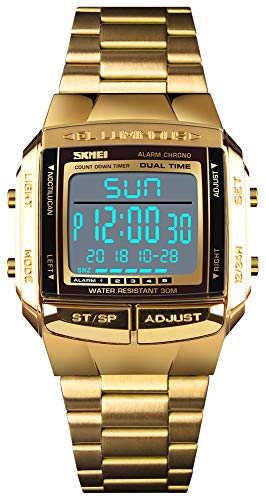 Product Cover Unisex Luxury Digital Watches Multifunctional Stopwatch Countdown Alarm Backlight Water Resistant Watch