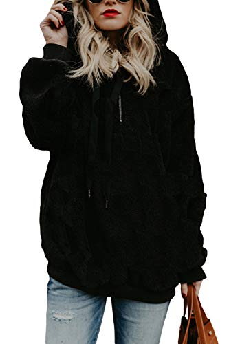 Product Cover COCOLEGGINGS Women's Sherpa Pullover Fuzzy Fleece Sweatshirt Oversized Hoodies