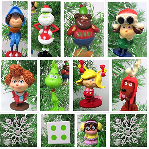 Product Cover Christmas Ornament Dr. Suess Whoville Dr. Seuss The Grinch Mini Set - Unique Shatterproof Plastic Design