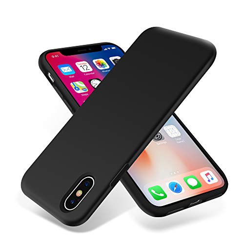 Product Cover for iPhone X Case, OTOFLY [Silky and Soft Touch Series] Premium Soft Silicone Rubber Full-Body Protective Bumper Case Compatible with Apple iPhone X(ONLY) - Black