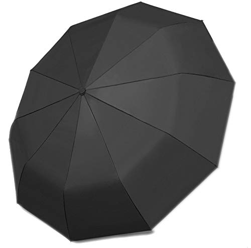 Product Cover Travel Auto Windproof Umbrella - 10 Ribs Compact Folding Umbrella for Women Men with Ergonomic Handle