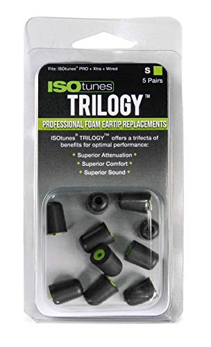 Product Cover ISOtunes TrilogyTM Foam Replacement Eartips for ISOtunes PRO, Xtra, Wired (5 Pair Pack) (Small, Green)