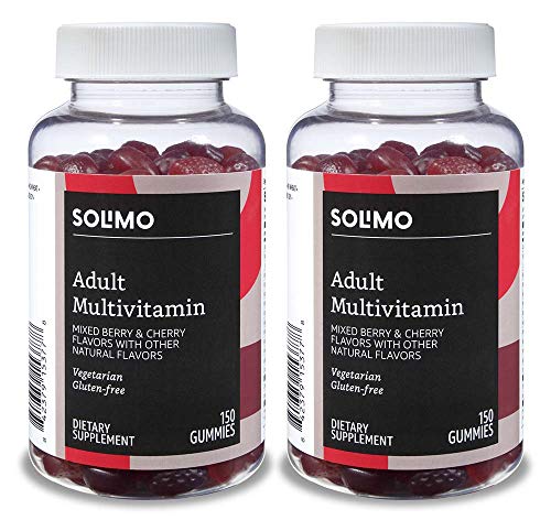 Product Cover Amazon Brand - Solimo Adult Multivitamin, 300 Gummies, 150-Day Supply, 150 Count (Pack of 2)