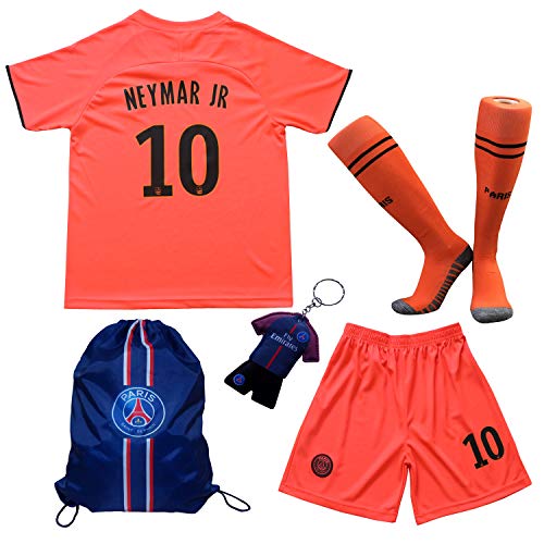 Product Cover LES TRICOT 2018/2019 Paris Away #10 Neymar JR. Football Futbol Soccer Kids Jersey Shorts Socks Set Youth Sizes (5-6 Years)