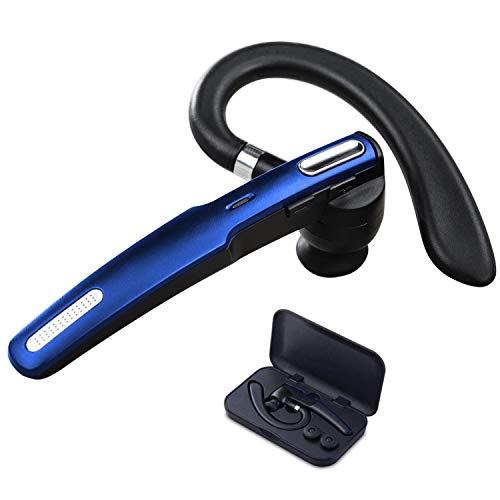Product Cover Reaton Bluetooth Headset, Phone Wireless Bluetooth Earpiece W/Noise Cancelling Mic,10-Hr Playing Time, Hands Free Wireless Headphone for Cell Phone-Compatible with iOS, Android-Blue