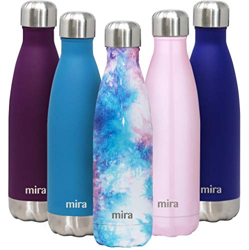 Product Cover MIRA 17 Oz Insulated Metal Water Bottle | Stainless Steel Double Walled Vacuum Insulated Cola Shape Thermos Flask | 24 Hours Cold, 12 Hours Hot | Cap | Reusable Sports Bottle | Groovy