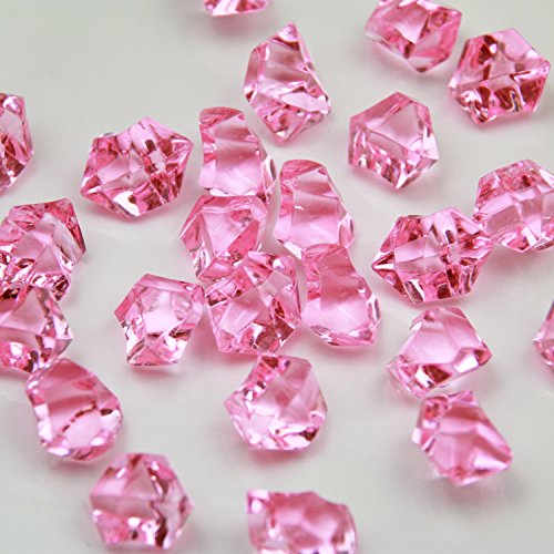 Product Cover Pink Acrylic Ice Rock Crystals Treasure Gems for Table Scatters, Vase Fillers, Wedding, Banquet, Party, Event, Birthday Decoration(Pink, 385)