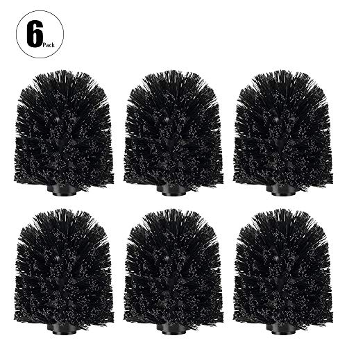 Product Cover Fullyy Toilet Bowl Brush Head,Replacement Toilet Bowl Cleaner Brush Spiral Replacement Brush Head Toilet Sturdy Stiff Brush Deep Cleaning for Bathroom(Black)
