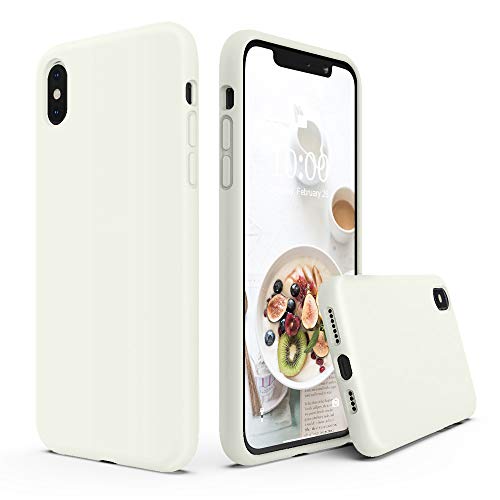Product Cover SURPHY Silicone Case for iPhone Xs Max Case, Soft Liquid Silicone Shockproof Phone Case (with Microfiber Lining) Compatible with iPhone Xs Max (2018) 6.5 inches (Beige)