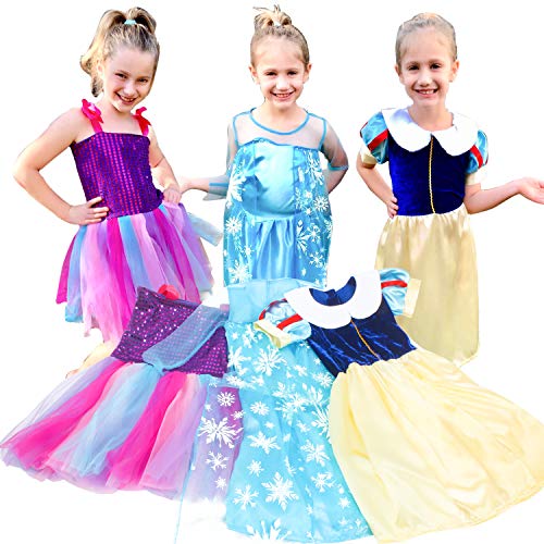 Product Cover VGOFUN Princess Costume Dresses Girls 3 Pack Dress up Dresses Role Play Set for Little Girls Ages 3-6 Years