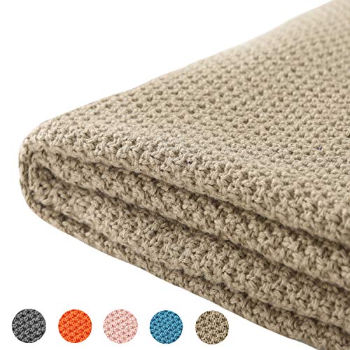 Product Cover Treely 100% Cotton Knitted Throw Blanket for Couch Chair Bed Home Decorative, Soft & Cozy Knit Throw Blanket(50