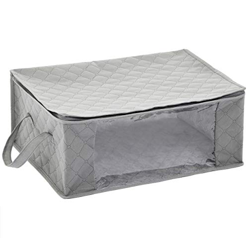 Product Cover AmazonBasics Foldable Large Zippered Storage Bag Organizer Cubes with Clear Window & Handles, 3-Pack