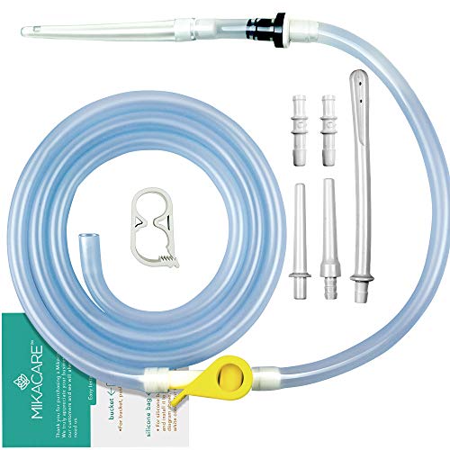 Product Cover Enema Tubing Replacement Pack for Bucket and Silicone Bag - Includes Clamp, Stopcock, 4 Nozzles, Single-Way Valve, and 6ft Tube by Mikacare