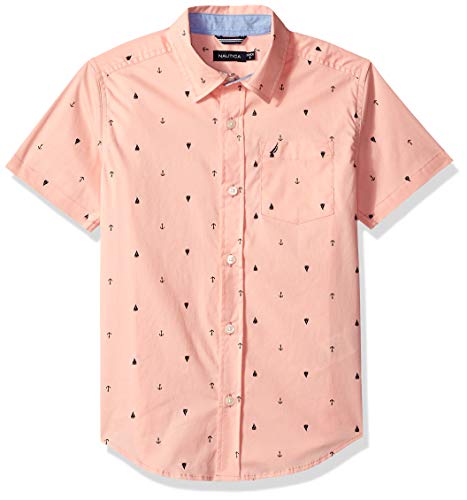 Product Cover Nautica Boys Boys' Short Sleeve Printed Woven Shirt Button Down Shirt