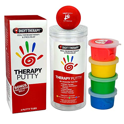 Product Cover DIGYT Therapy Putty and Stress Ball Kit - Occupational Therapy and Sensory Toys for Hand Therapy, Fine Motor Control, Grip and Mobility - Stress Relief Balls for Kids and Adults - ADHD Fidget Toys
