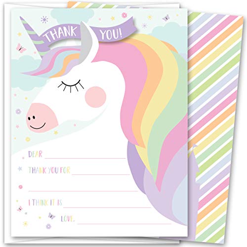 Product Cover Koko Paper Co Magical Unicorn Fill-in-the-Blanks Thank You Notes. Set of 25 5.5