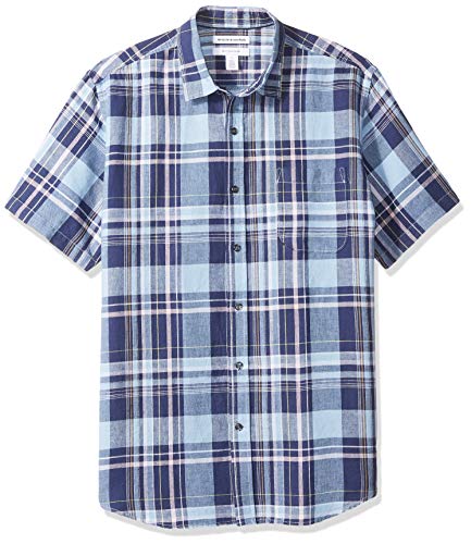 Product Cover Amazon Essentials Men's Regular-Fit Short-Sleeve Linen Cotton Shirt
