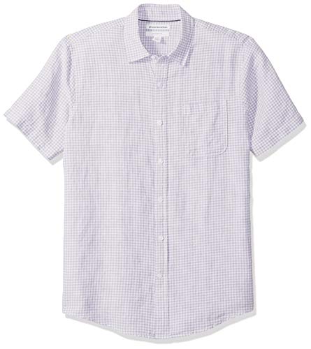 Product Cover Amazon Essentials Men's Slim-Fit Short-Sleeve Linen Cotton Shirt