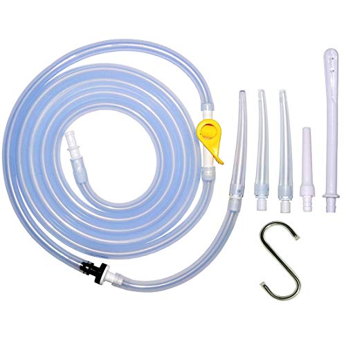 Product Cover Enema Kit Replacement Part Silicone Enema Hose Colon Cleansing Accessories, Include Tubing, Tips, Connectors, Non-Return Valve, Stopcock Tap, Clamp & Hook