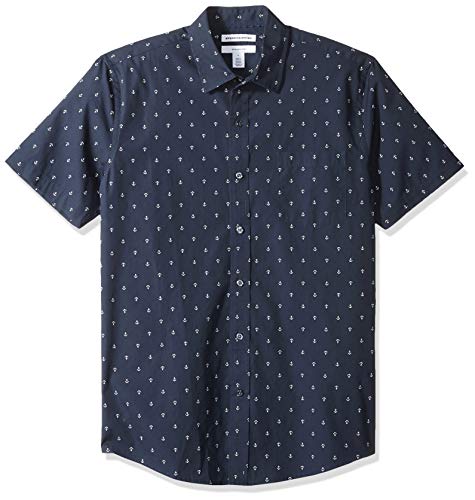 Product Cover Amazon Essentials Men's Slim-fit Short-Sleeve Print Shirt