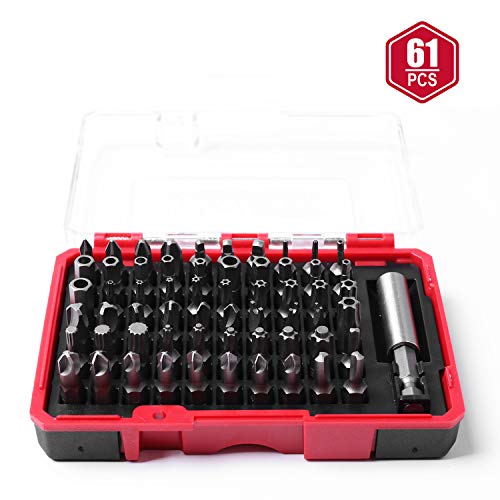 Product Cover Protorq Security Bit Set, 61-Piece, High Grade S2 Steel, with one stainless Steel Bit Holder, for home electoronics, vehicles, bit holder, military, aerospace applications