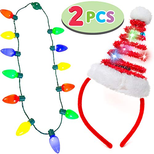 Product Cover JOYIN Christmas Light-up Headband with LED Bulb Necklace Party Favors