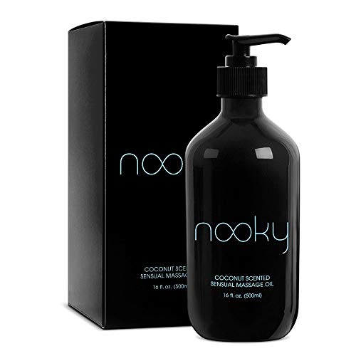 Product Cover Nooky Coconut Massage Oil. with Fractionated Coconut Oil and Essential Oils. for Massaging 16 Ounce