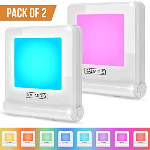 Product Cover LED Night Light with Dusk to Dawn Sensor - Pack of 2 Nightlights Plug in - Color Changing Night Lights for Kids and Adults by Kalmiris