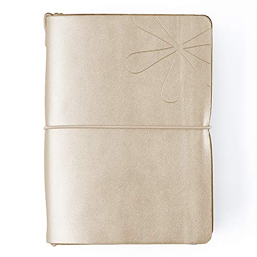 Product Cover Erin Condren On The Go Folio - Champagne, Small Size Holder Case to Protect Your Petite Planners and Petite Journals for Travel. Stylish and Easy Elastic Band Enclosure