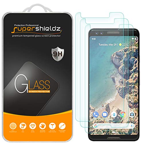Product Cover (3 Pack) Supershieldz for Google (Pixel 3) Tempered Glass Screen Protector Anti Scratch, Bubble Free