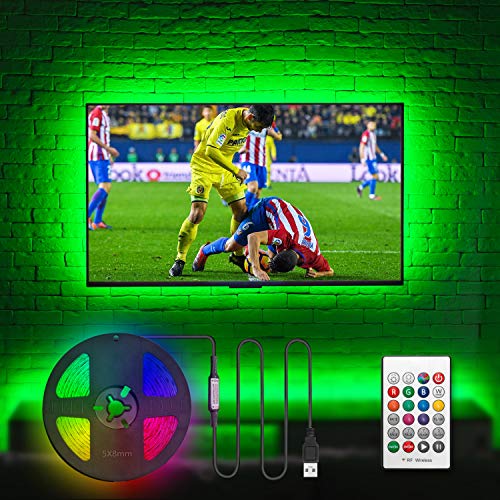 Product Cover Hamlite LED Strip Lights for TV 65 Inch TV Backlight 65 Inch Bias Lighting TV Light Strip Mood Ambient Lighting, 15ft Customized Length to Cover 4/4 Sides of 60-65