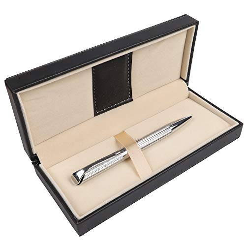 Product Cover Penneed Ballpoint Pen for Men Women Executive Home Office Use, with Gift box Refillable 1.0mm Black Ink B5(Elegant Silver)