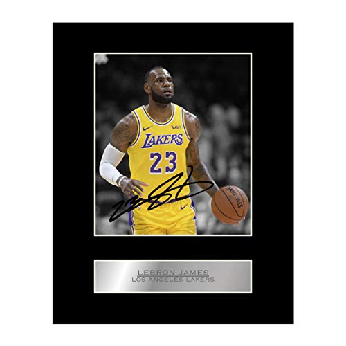 Product Cover Lebron James Signed Mounted Photo Display Los Angeles Lakers #2 NBA Autographed Gift Picture Print
